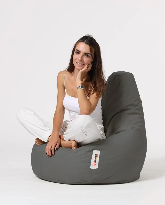 Fotoliu Puf tip Sac, Garden Bean Bag Large, 80 x 80 x 33 cm - Gri deschis