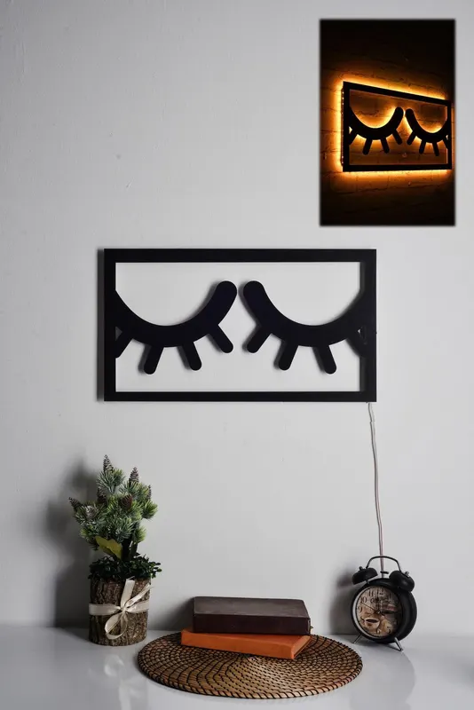Iluminat decorativ LED Sleepy Eyes, 50 x 28 cm - Galben
