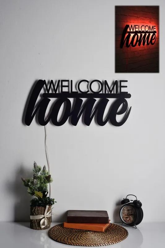 Iluminat decorativ LED Welcome Home, 53 x 25 cm - Roșu