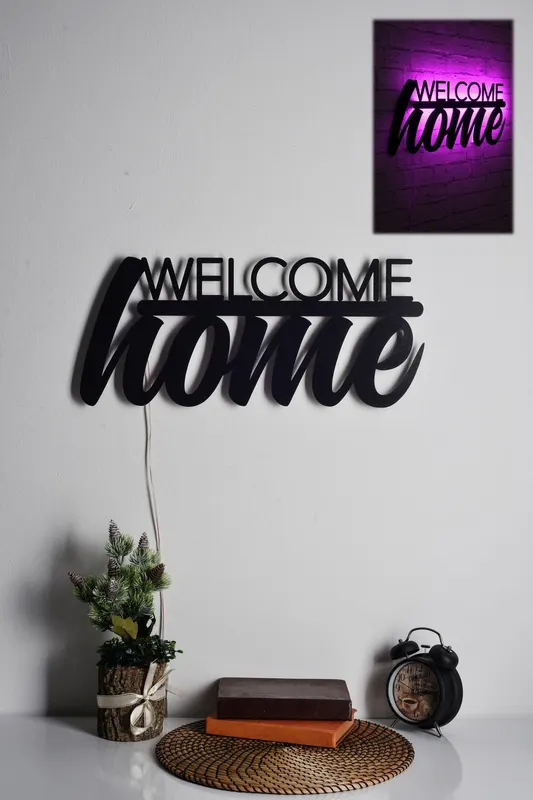 Iluminat decorativ LED Welcome Home, 53 x 25 cm - Roz