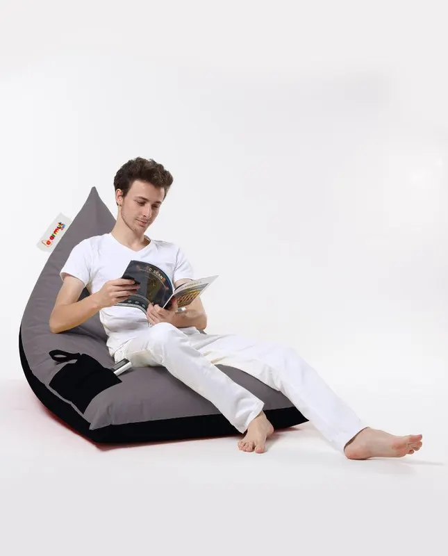 Fotoliu Xlarge, Moremre, Impermeabil, Garden Bean Bag Large Twist, 145 x 90 x 35 cm - Gri inchis