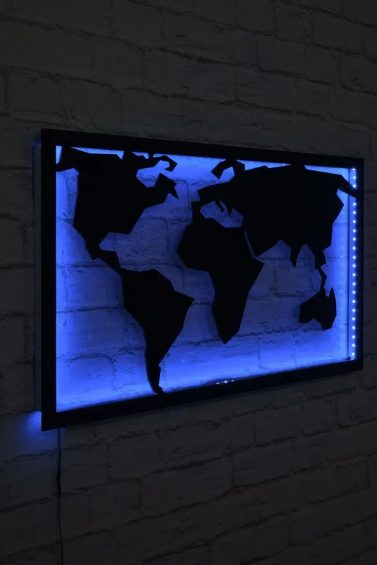 Iluminat decorativ LED World Map 2, 71 x 40 cm - Albastru