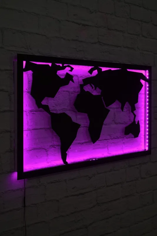 Iluminat decorativ LED World Map 2, 71 x 40 cm - Roz
