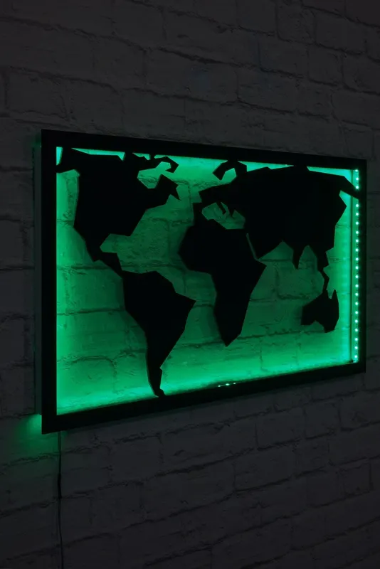 Iluminat decorativ LED World Map 2, 71 x 40 cm - Verde