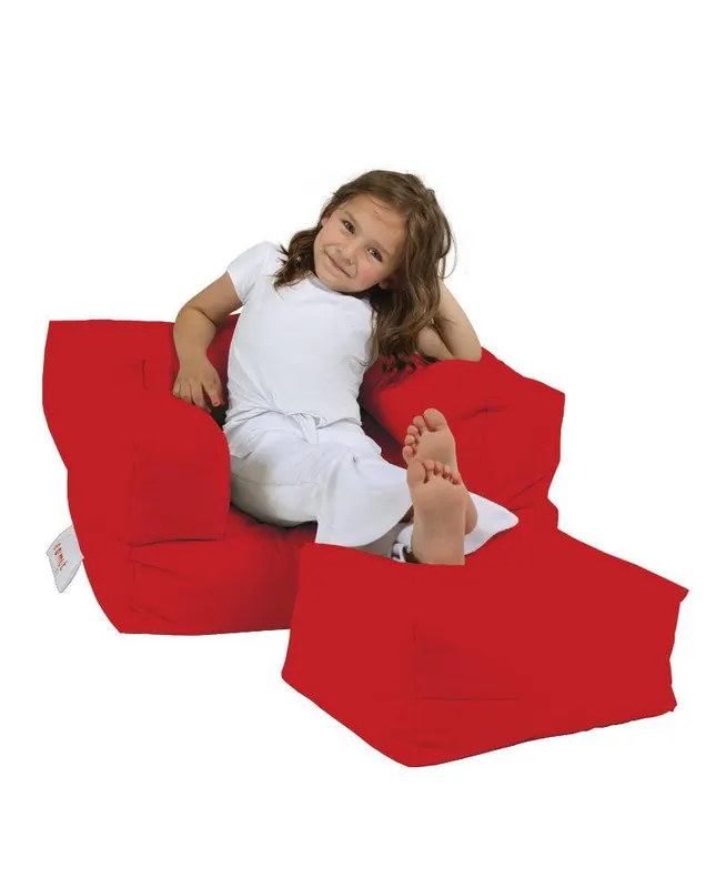 Sac de Fotoliu cu taburet  Gradina Pentru Copii, Garden Bean Bag, 65 x 40 x 50 cm - Roșu