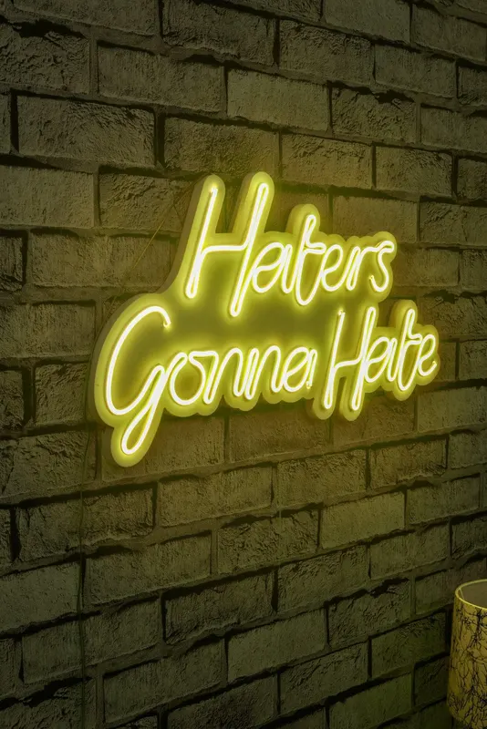 Lampa Neon Haters Gonna Hate - Galben