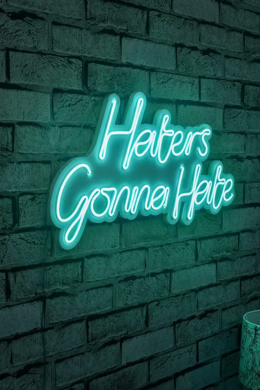 Lampa Neon Haters Gonna Hate - Albastru