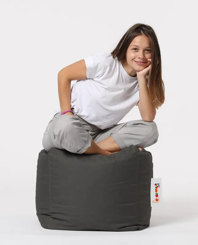 Taburet puf, Square Pouf, Ferndale, impermeabil, Garden Pouffe,  45 x 45 x 45 cm - Gri
