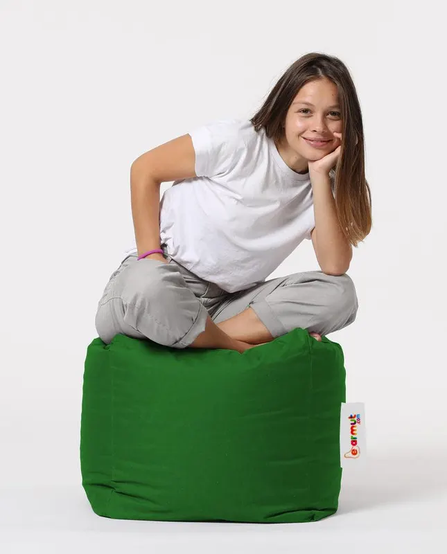 Taburet puf, Square Pouf, Ferndale, impermeabil, Garden Pouffe,  45 x 45 x 45 cm - Verde