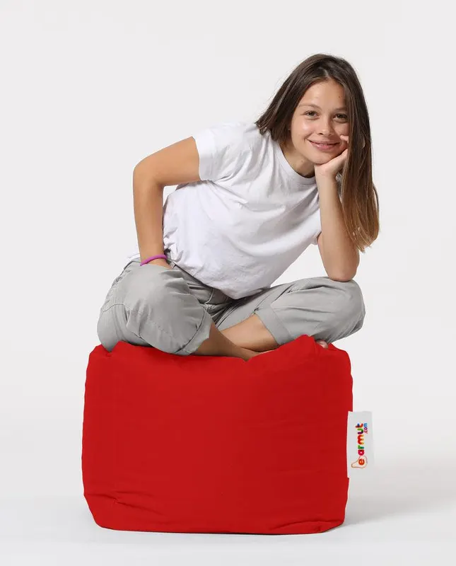 Taburet puf, Square Pouf, Ferndale, impermeabil, Garden Pouffe,  45 x 45 x 45 cm - Roșu