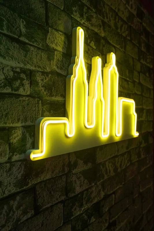 Lampa Neon City Skyline - Galben