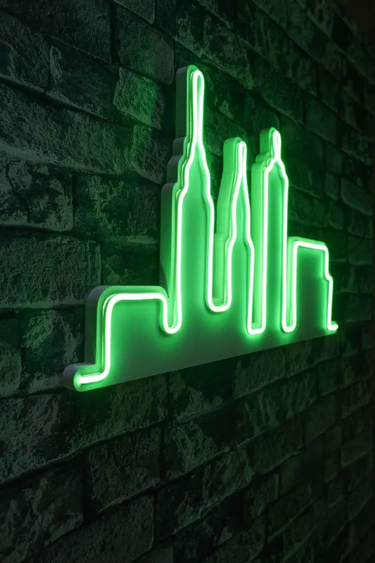 Lampa Neon City Skyline - Verde