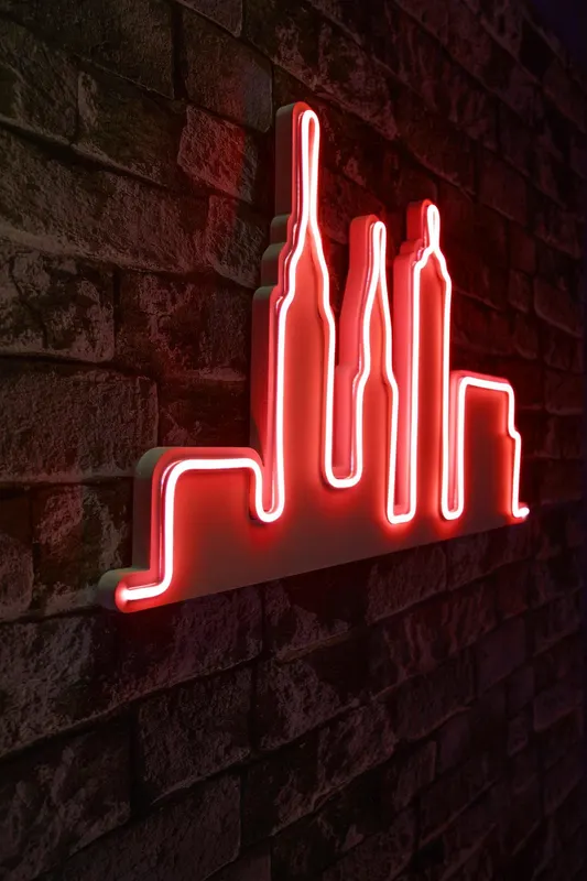Lampa Neon City Skyline - Roșu