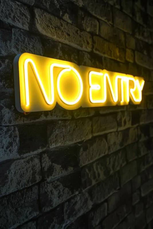 Lampa Neon No Entry - Galben