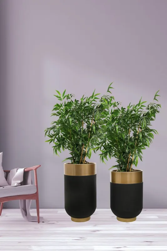 Set Ghiveci decorative (2 bucăți) 1011-1, Aur, 40x70x40 cm - Auriu