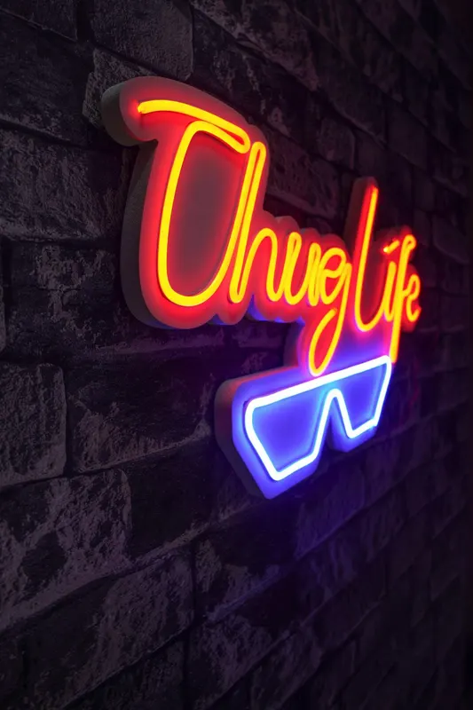 Lampa Neon Thug Life, Roșu - Roșu
