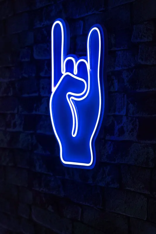 Lampa Neon Rock N Roll, Multicolor - Albastru