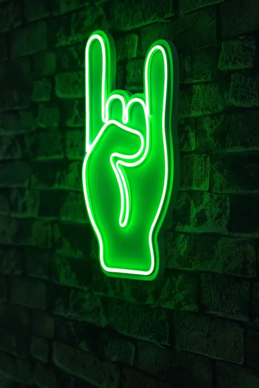 Lampa Neon Rock N Roll, Multicolor - Verde