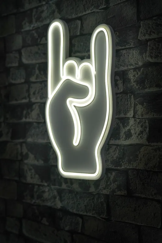 Lampa Neon Rock N Roll, Multicolor - Alb