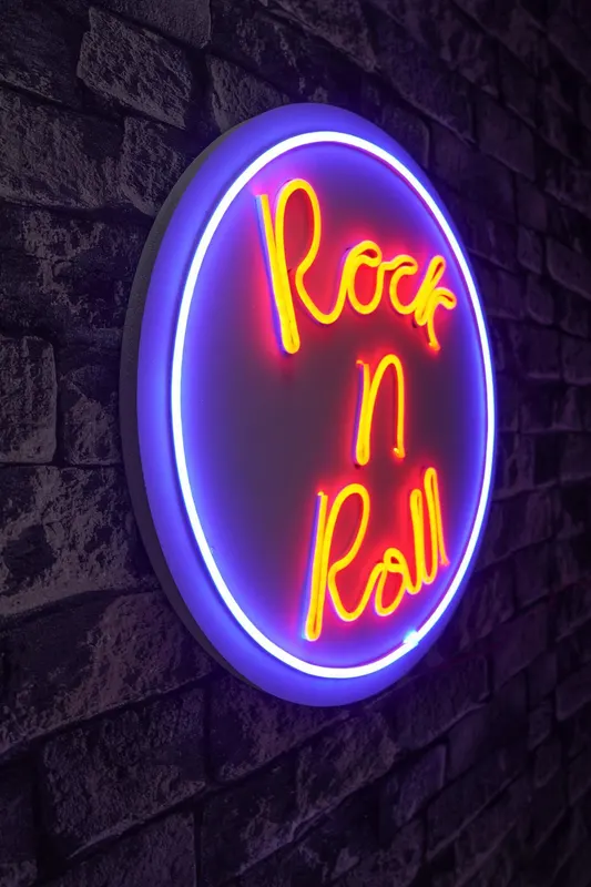 Lampa Neon Rock N Roll, Multicolor - Multicolor