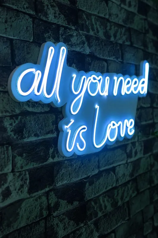 Lampa Neon All You Need Is Love, Albastru - Albastru