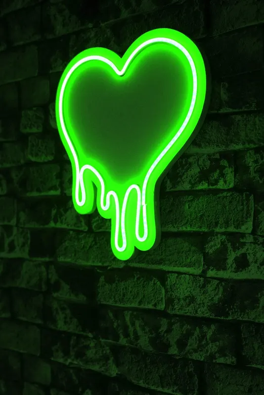 Lampa Neon Melting Heart - Verde