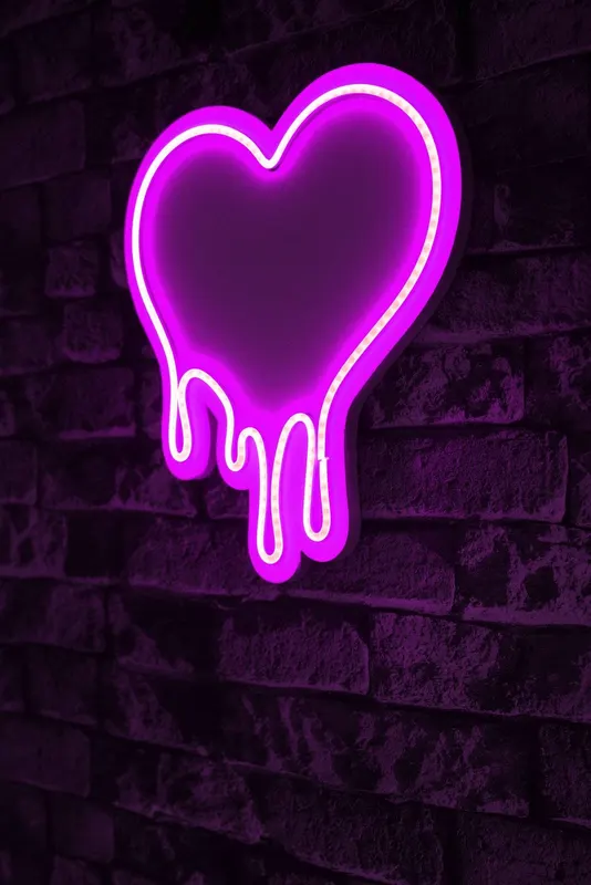 Lampa Neon Melting Heart - Roz