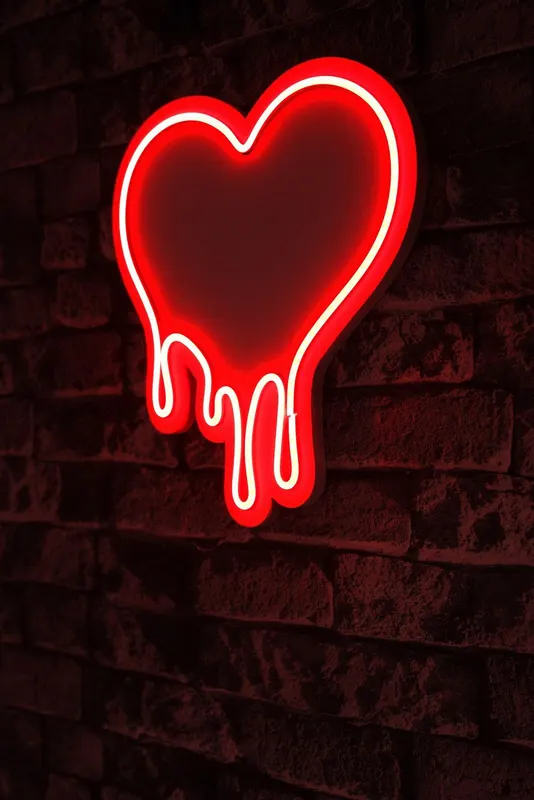 Lampa Neon Melting Heart - Roșu
