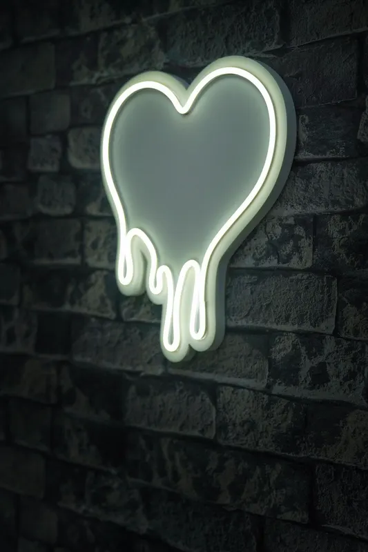 Lampa Neon Melting Heart - Alb