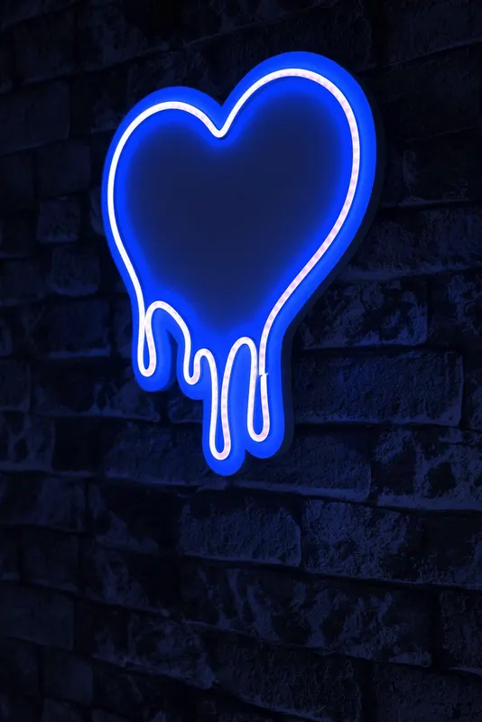 Lampa Neon Melting Heart - Albastru