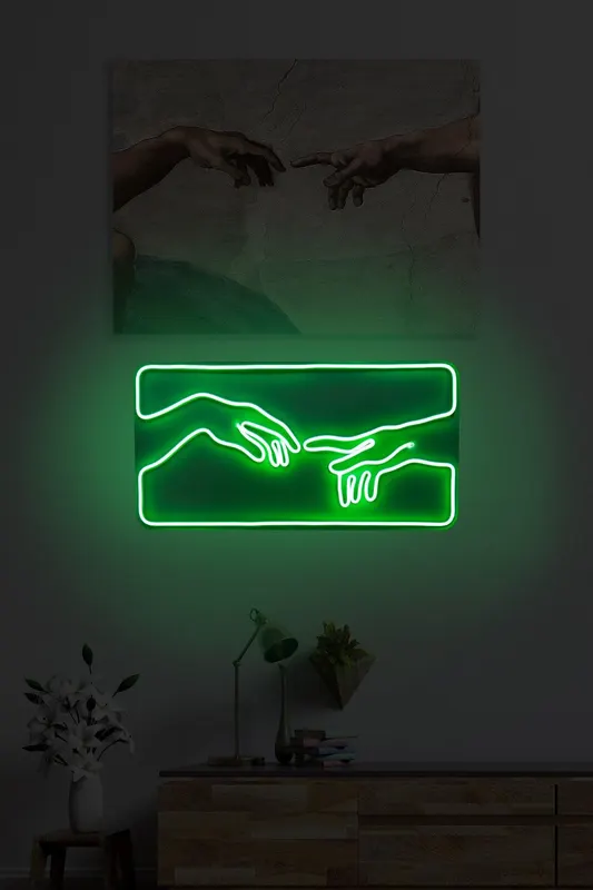 Lampa Neon Creation Of Adam - Verde