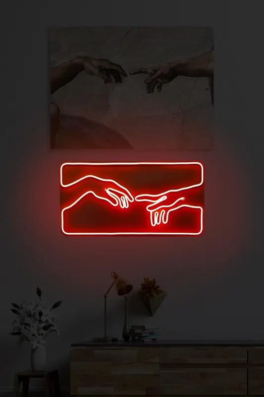 Lampa Neon Creation Of Adam - Roșu