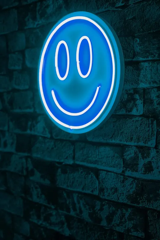 Lampa Neon Smiley - Albastru