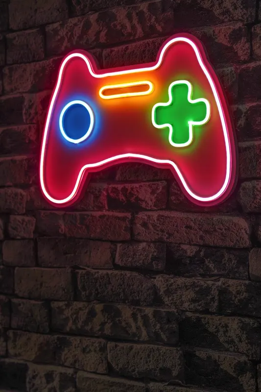 Lampa Neon Play Station Gaming Controller - Roșu