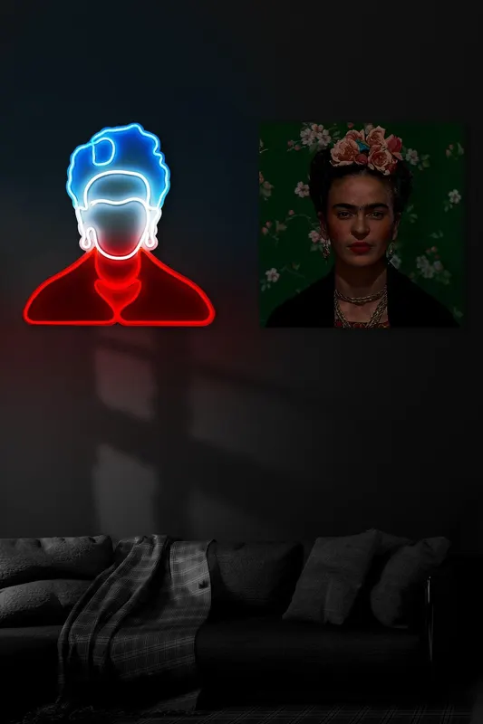 Lampa Neon Frida Kahlo, Alb - Alb