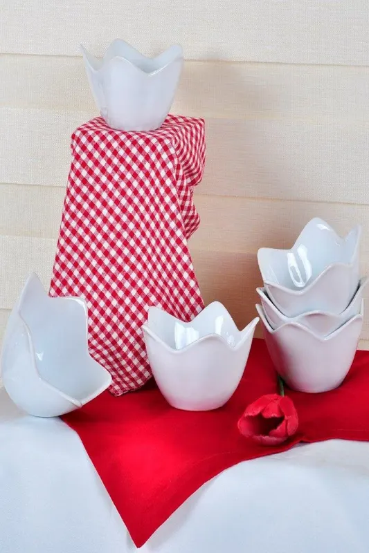 Set boluri Lily Cookie, 6 Piese, Alb, 7.5x12x7.5 cm - Alb