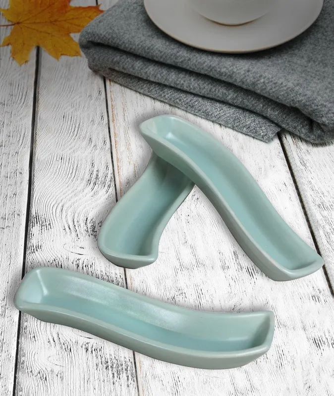 Set boluri ceramice, Verde deschis, 4x2x18 cm - Multicolor