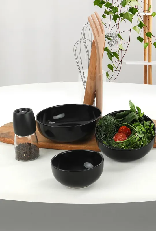 Set boluri, Negru, 22x19x22 cm - Negru