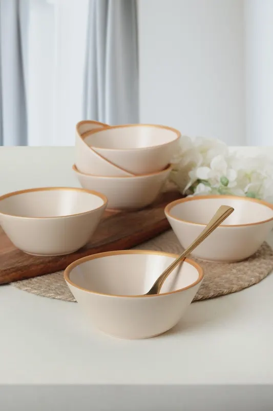Set Boluri (6 Piese), Crem, 14x7x14 cm - Crem