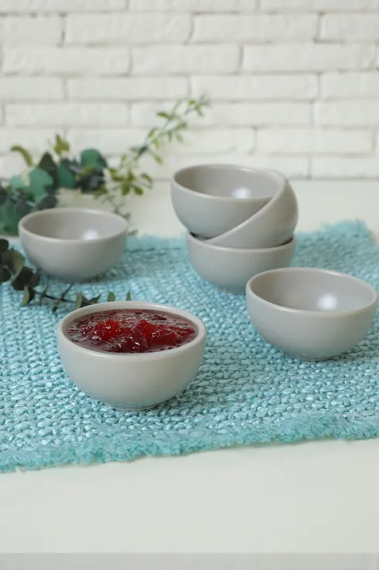 Set boluri ceramice, Gri Mat, 8 cm - Multicolor