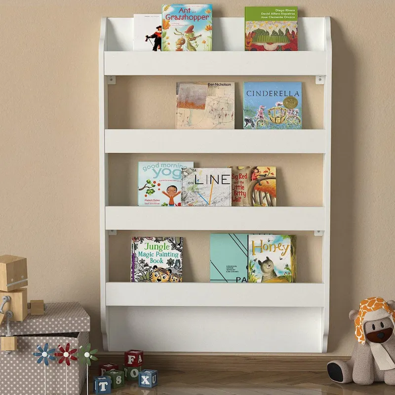 Biblioteca Cre, Alb, 80x120x12 cm - Alb