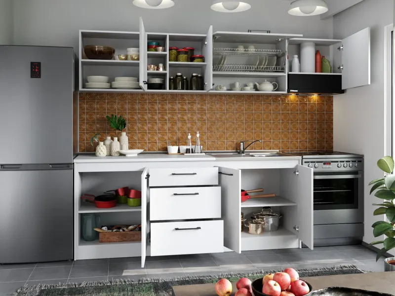 Set Mobila Bucatarie Mina Pure 260 Alb C43 — imaginea 2