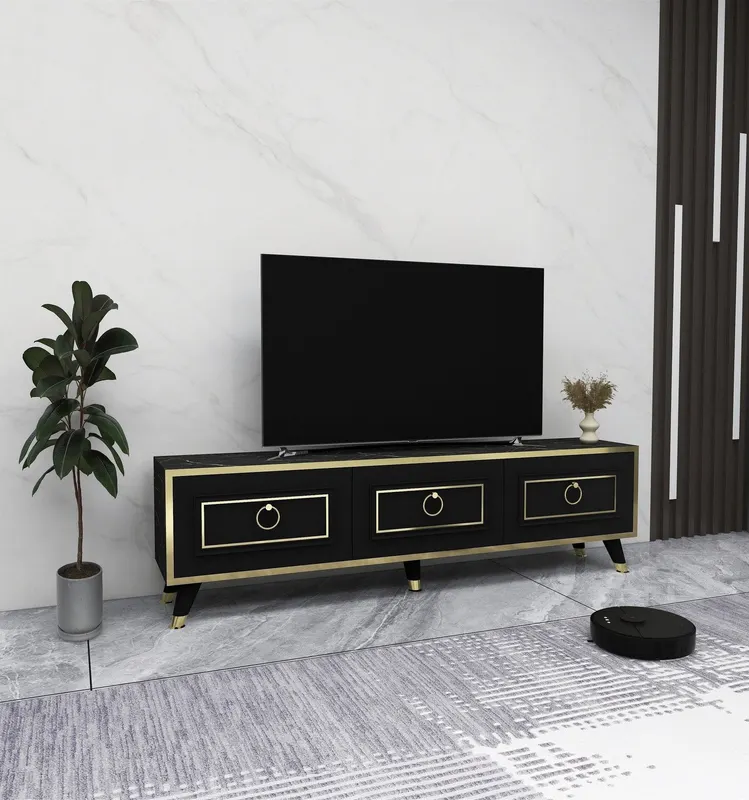 Comoda TV Sona 3 compartimente, Stil Danez, 150 x  45 x 30 cm - arsiv8