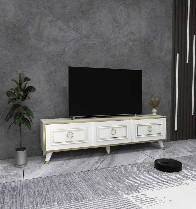 Comoda TV Sona 3 compartimente, Stil Danez, 150 x  45 x 30 cm - arsiv9