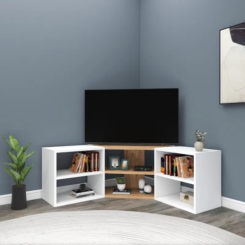 Comoda TV Colt cu 6 rafturi Ajan,  149 x 44 x 30 cm - arsiv