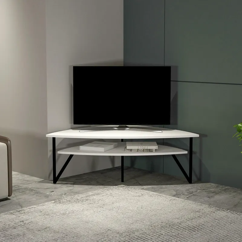 Comoda TV Midas Colt, Cadru Metal, 127 x 42 x 74 cm - Alb
