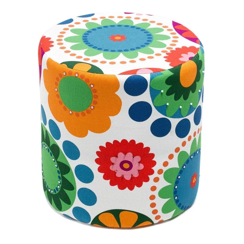 Taburet Flori, Multicolor, 40 x 40 - Multicolor