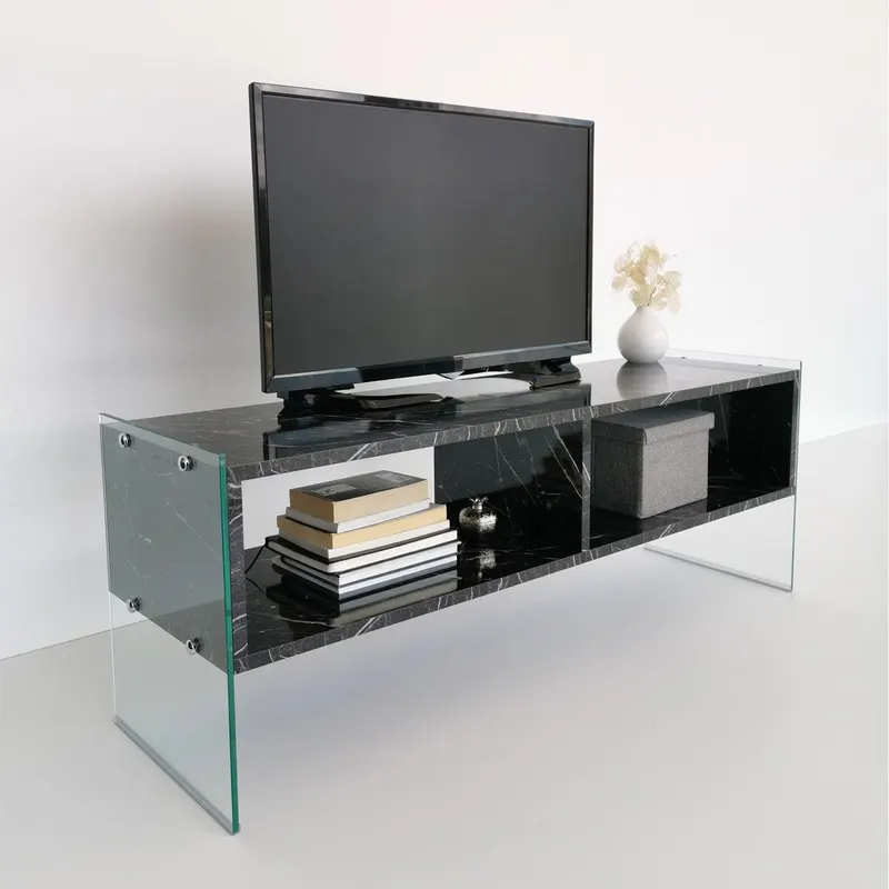 Comoda TV TV402, Negru, 35x45x120 cm - Negru