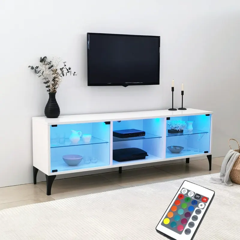 Comoda TV Tokyo, Alb, 35x55x160 cm - Alb