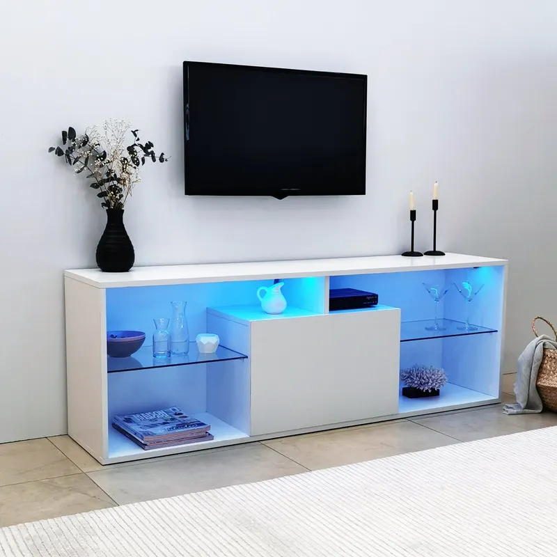 Comoda TV New York, Alb, 35x55x160 cm - Alb